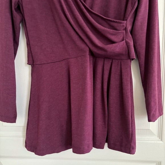 Betabrand Pose Peplum Surplice Top Medium Mulberry - Picture 3 of 7